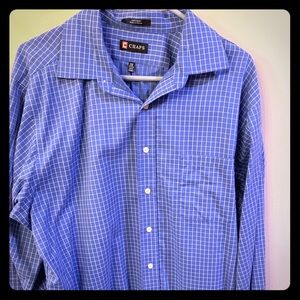 Long sleeve XL Chaps blue plaid dress shirt